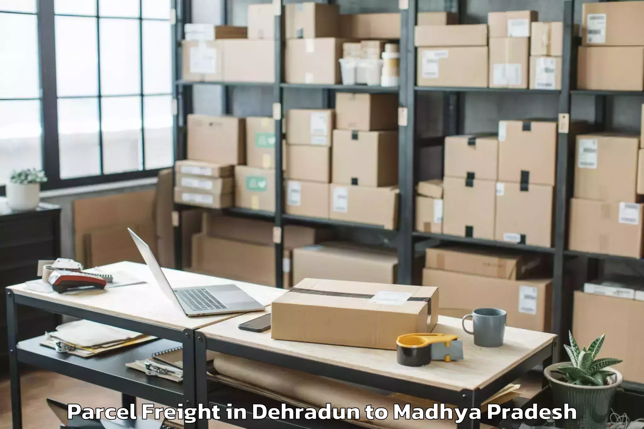 Dehradun to Malwanchal University Indore Parcel Freight Booking